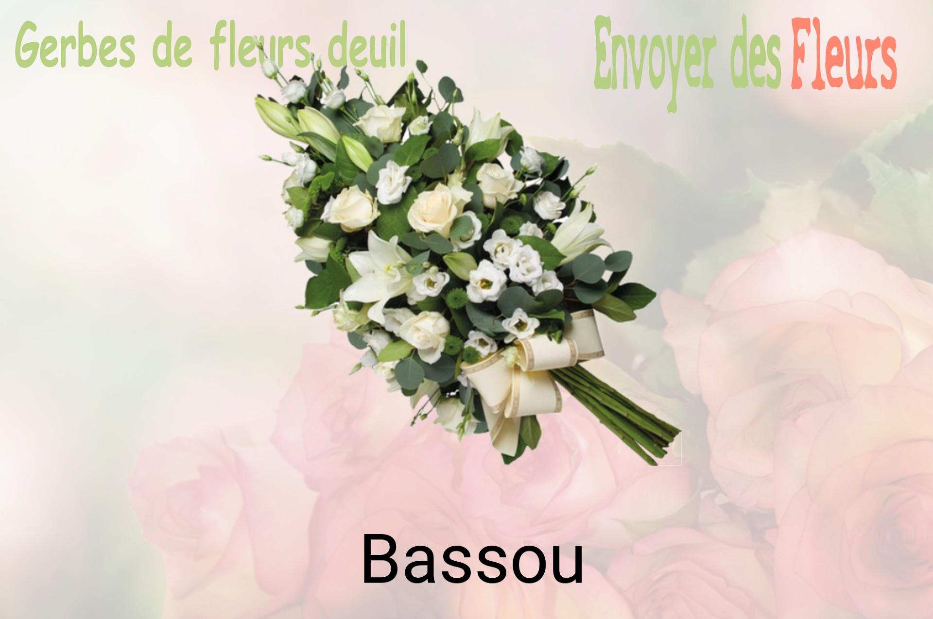 Gerbe de fleurs de deuil livrée à Bassou